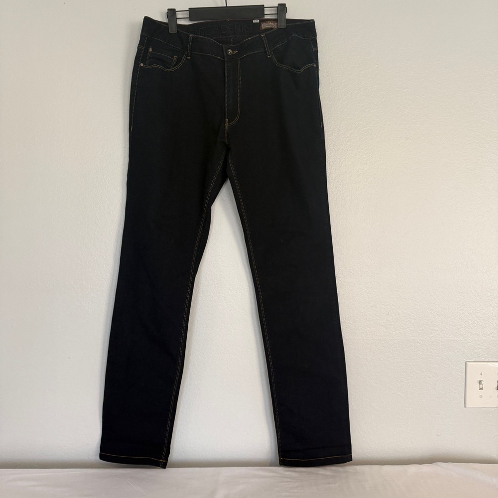 RNT23 Slim Tapered Dark Indigo Stretch Denim Jeans Men’s 38x33 - Picture 2 of 10